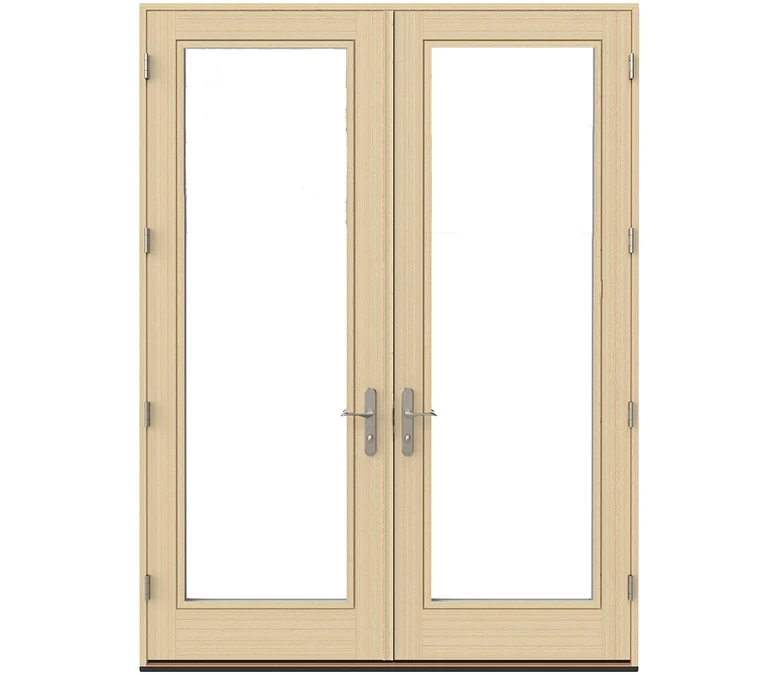 Lawrence Pella Lifestyle Series Wood Double Hinged Patio Doors